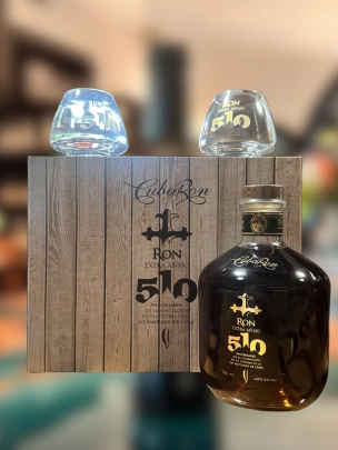 CubaRon, Extra Añejo, 510, Santiago de Cuba Anniversary, (700ml)  Set with 2 glasses